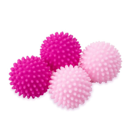 S&T INC. Reusable Dryer Balls, Fabric Softener for Laundry, Pink