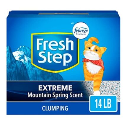 Fresh Step Extreme Scented Litter with the Power of Febreze, Clumping Cat Litter Mountain Spring